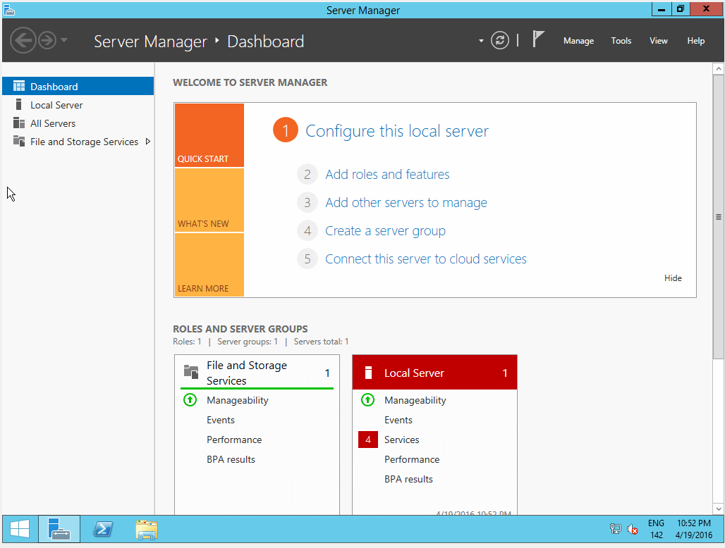 Windows 2012 server manager